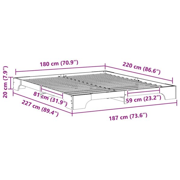 vidaXL Posteľový rám s úložiskom Biela Borovicový masív – Obrázok 8