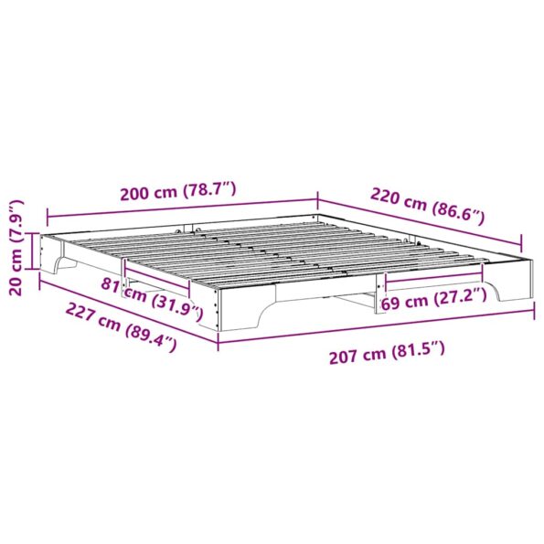 vidaXL Posteľový rám s úložiskom Hnedá Borovicový masív – Obrázok 8