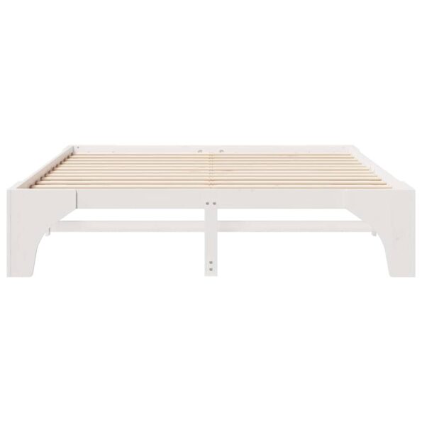 vidaXL Posteľový rám s úložiskom Biela Borovicový masív – Obrázok 4