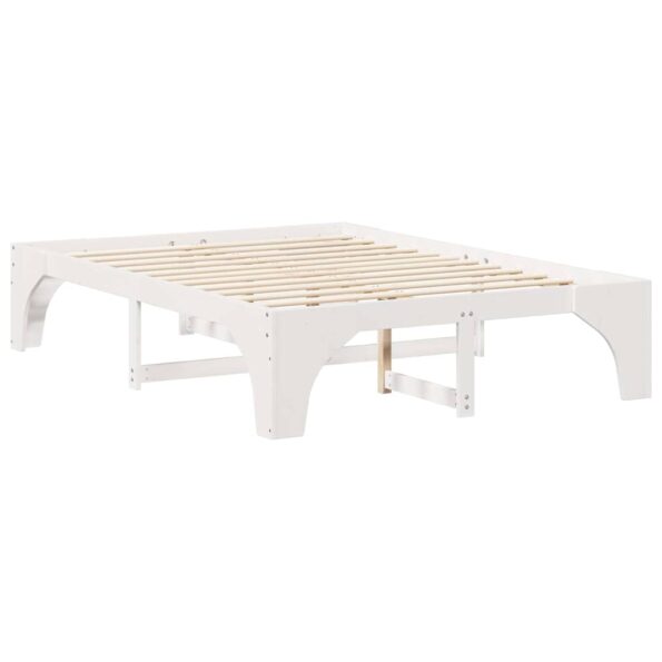 vidaXL Posteľový rám s úložiskom Biela Borovicový masív – Obrázok 6