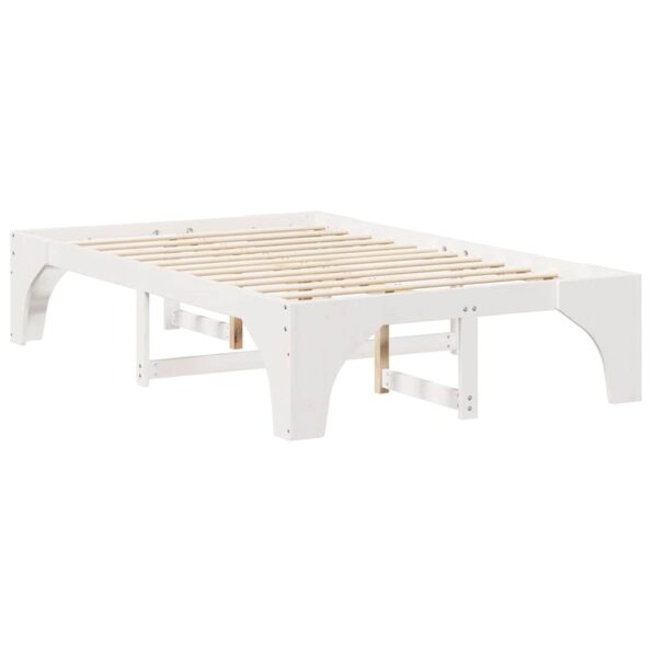 vidaXL Posteľový rám Biela Borovicový masív – Obrázok 6