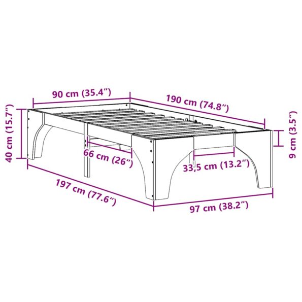 vidaXL Posteľový rám s úložiskom Hnedá Borovicový masív – Obrázok 9