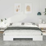 vidaXL Posteľový rám Biela Borovicový masív – Obrázok 3