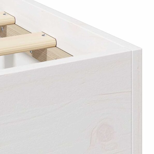 vidaXL Posteľový rám Biela Borovicový masív – Obrázok 7