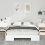 vidaXL Posteľový rám s úložiskom Biela Borovicový masív – Obrázok 3