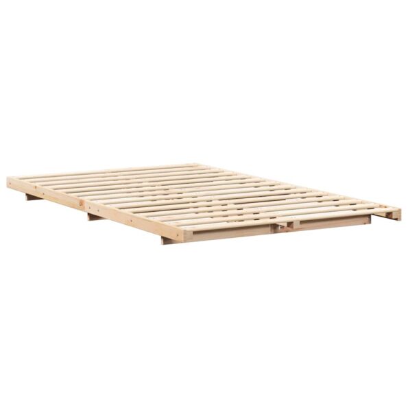 vidaXL Posteľový rám Hnedá 120 x190 cm Borovicový masív – Obrázok 7