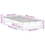 vidaXL Rám postele s popruhmi Hnedá 100 x 200 cm Borovicový masív – Obrázok 10