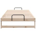 vidaXL Rám postele s popruhmi Hnedá 100 x 200 cm Borovicový masív – Obrázok 5