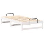 vidaXL Rám postele s popruhmi Biela 90 x 200 cm Borovicový masív – Obrázok 7