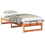 vidaXL Rám postele s popruhmi Hnedá 80 x 200 cm Borovicový masív – Obrázok 2