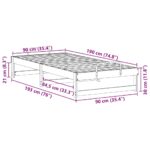 vidaXL Rám postele s popruhmi Hnedá 90 x 190 cm Borovicový masív – Obrázok 10