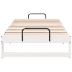 vidaXL Rám postele s popruhmi Biela 75 x 190 cm Borovicový masív – Obrázok 5