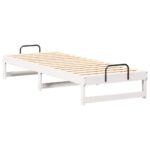 vidaXL Rám postele s popruhmi Biela 90 x 210 cm Borovicový masív – Obrázok 7
