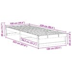 vidaXL Rám postele s popruhmi Hnedá 100 x 220 cm Borovicový masív – Obrázok 10