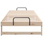 vidaXL Rám postele s popruhmi Hnedá 100 x 220 cm Borovicový masív – Obrázok 5