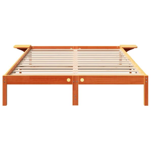 vidaXL Posteľový rám s nočnými stolíkmi Hnedá 160 x 200 cm Včelí hnedý – Obrázok 3