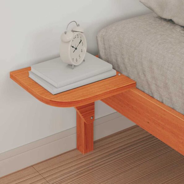 vidaXL Posteľový rám so stolíkmi Včelí hnedý 100 x 210 cm – Obrázok 4