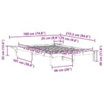 vidaXL Posteľový rám so stolíkmi Včelí hnedý 140 x 210 cm – Obrázok 11