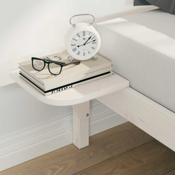 vidaXL Posteľový rám so stolíkmi Biela 180 x 210 cm – Obrázok 4