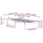 vidaXL Posteľový rám so stolíkmi Včelí hnedý 80 x 220 cm – Obrázok 11