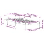 vidaXL Posteľový rám so stolíkmi Včelí hnedý 90 x 220 cm – Obrázok 11