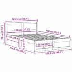 vidaXL rám postele Biela Pevný borovicový masív 120 x 190 cm Trvácny – Obrázok 10
