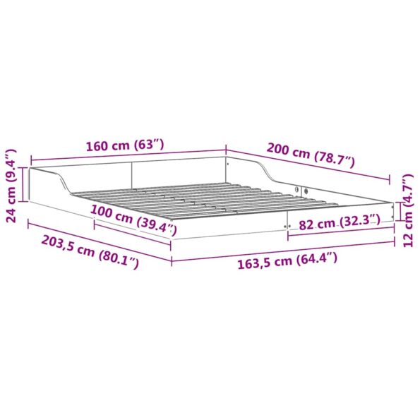 vidaXL Rám postele Voskovo hnedá 160 x 200 cm Borovicový masív – Obrázok 10