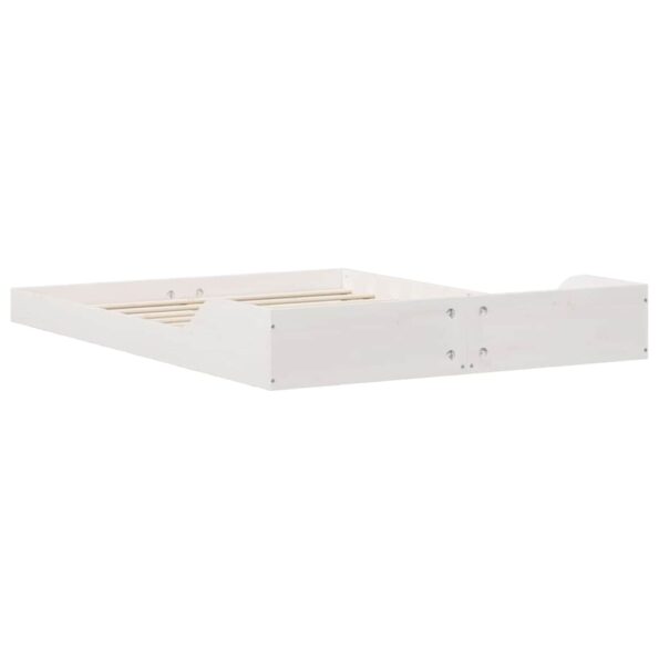 vidaXL Rám postele Biela 140 x 190 cm Borovicový masív – Obrázok 7