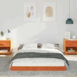 vidaXL Rám postele Voskovo hnedá 140 x 190 cm Borovicový masív – Obrázok 3