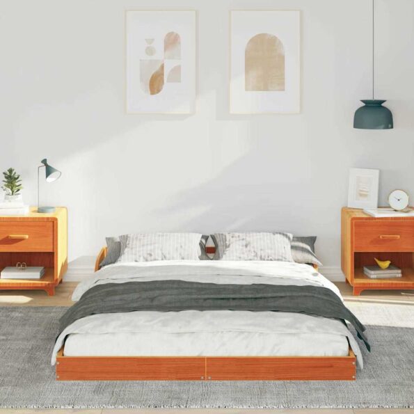 vidaXL Rám postele Voskovo hnedá 140 x 190 cm Borovicový masív – Obrázok 3