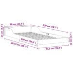 vidaXL Rám postele Biela 90 x 200 cm Borovicový masív – Obrázok 10