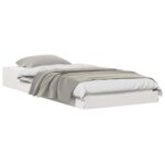 vidaXL Rám postele Biela 80 x 200 cm Borovicový masív – Obrázok 3