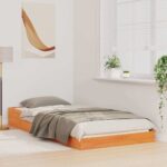 vidaXL Rám postele Voskovo hnedá 80 x 210 cm Borovicový masív – Obrázok 4