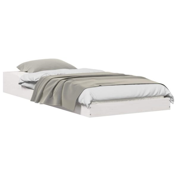 vidaXL Rám postele Biela 90 x 210 cm Borovicový masív – Obrázok 2
