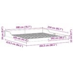 vidaXL Rám postele Biela 200 x 210 cm Borovicový masív – Obrázok 10