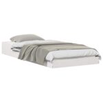 vidaXL Rám postele Biela 80 x 220 cm Borovicový masív – Obrázok 2