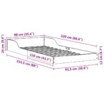 vidaXL Rám postele Hnedá 90 x 220 cm Borovicový masív – Obrázok 11