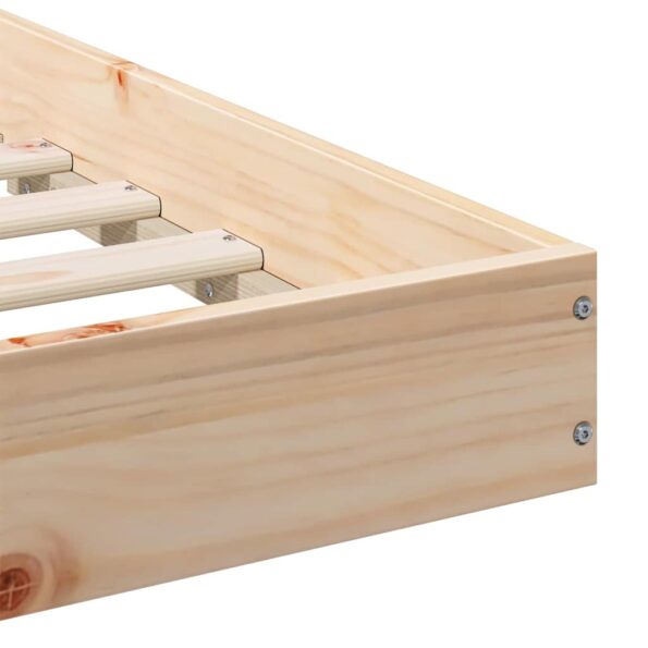 vidaXL Rám postele Hnedá 90 x 220 cm Borovicový masív – Obrázok 9
