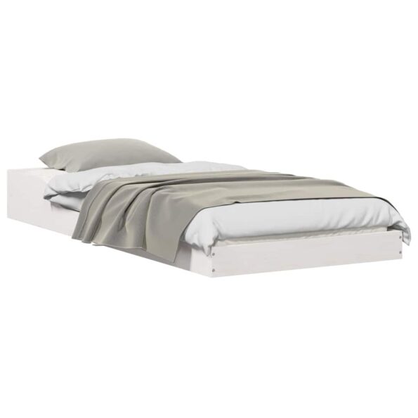 vidaXL Rám postele Biela 100 x 220 cm Borovicový masív – Obrázok 3