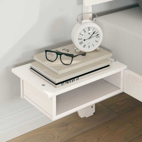 vidaXL Posteľový rám s nočnými stolíkmi Biela 160 x 200 cm – Obrázok 3