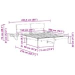 vidaXL Posteľový rám s nočnými stolíkmi Hnedá 150 x 200 cm – Obrázok 11