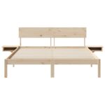 vidaXL Posteľový rám s nočnými stolíkmi Hnedá 150 x 200 cm – Obrázok 5