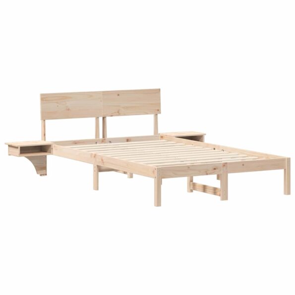 vidaXL Posteľový rám s nočnými stolíkmi Hnedá 140 x 200 cm – Obrázok 4