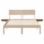 vidaXL Posteľový rám s nočnými stolíkmi Hnedá 140 x 200 cm – Obrázok 5