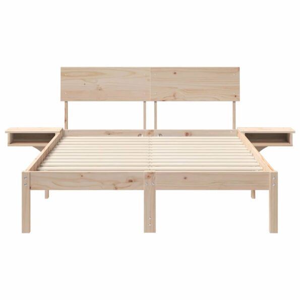 vidaXL Posteľový rám s nočnými stolíkmi Hnedá 140 x 200 cm – Obrázok 5