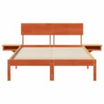 vidaXL Posteľový rám s nočnými stolíkmi Voskovo hnedá 140 x 200 cm – Obrázok 5