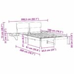 vidaXL Posteľový rám s nočnými stolíkmi Biela 135 x 190 cm – Obrázok 9