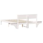 vidaXL Posteľový rám s nočnými stolíkmi Biela 135 x 190 cm – Obrázok 6