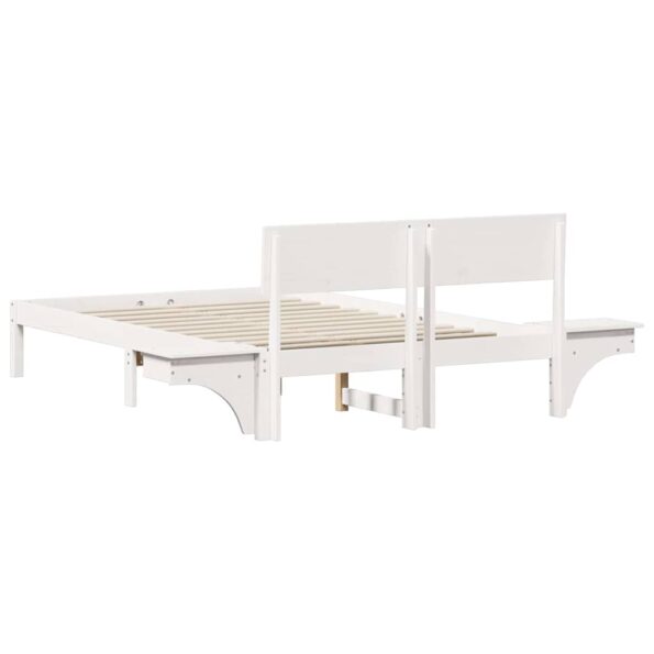 vidaXL Posteľový rám s nočnými stolíkmi Biela 135 x 190 cm – Obrázok 6