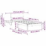 vidaXL Posteľový rám s nočnými stolíkmi Biela 100 x 200 cm – Obrázok 9